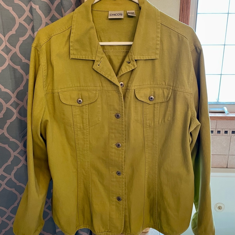 CHICO’s Lime Green Jean Jacket